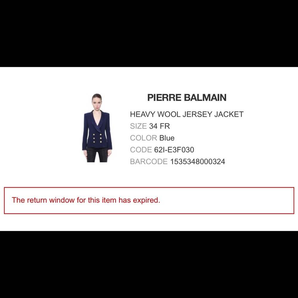 Pierre Balmain Wool Blazer with Satin Collar